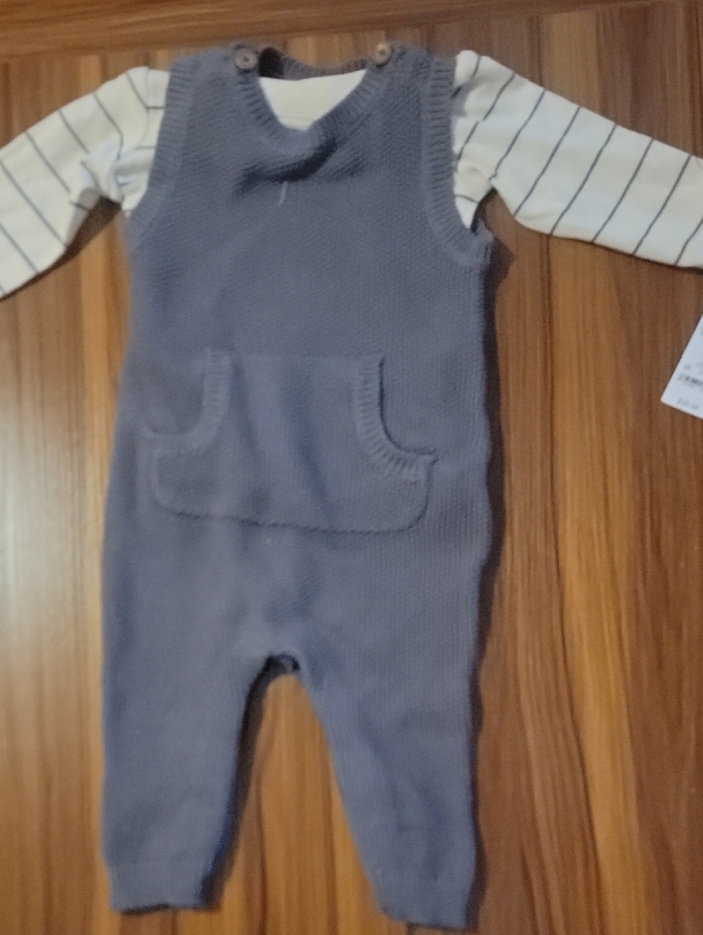 Carter's Slate Blue Knit Baby Overalls